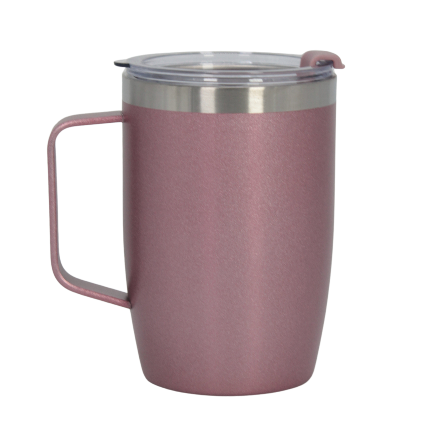 Vaso Taza Térmico de Acero Inoxidable con Asa y Tapa 5hrs Calor/12hrs Frío, Personalizable, Reutilizable