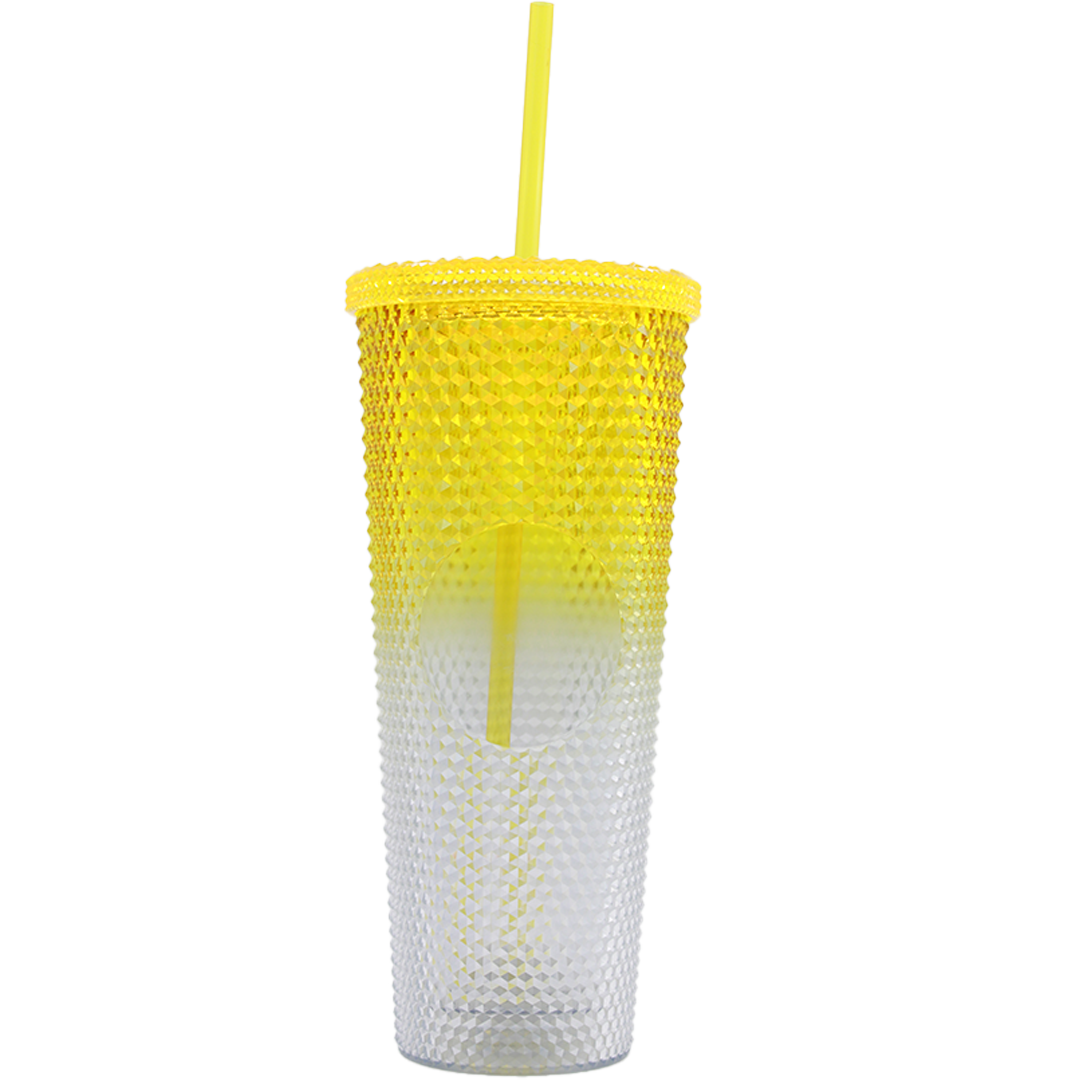 Vaso Acrílico Diamond 27oz con Doble Pared Luz LED para Bebidas Frías/Calientes