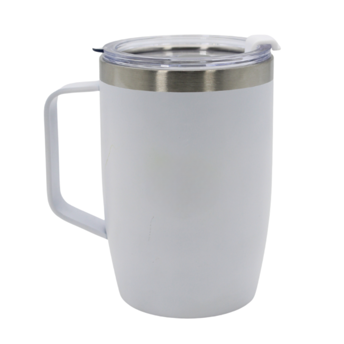 Vaso Taza Térmico de Acero Inoxidable con Asa y Tapa 5hrs Calor/12hrs Frío, Personalizable, Reutilizable