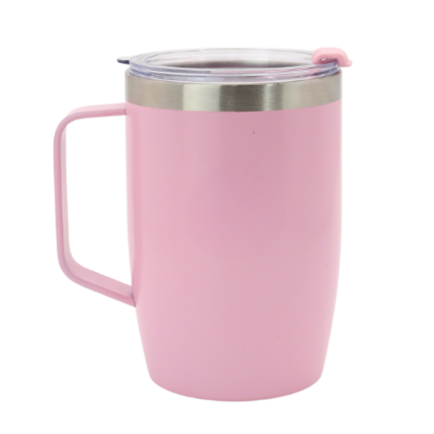 Vaso Taza Térmico de Acero Inoxidable con Asa y Tapa 5hrs Calor/12hrs Frío, Personalizable, Reutilizable