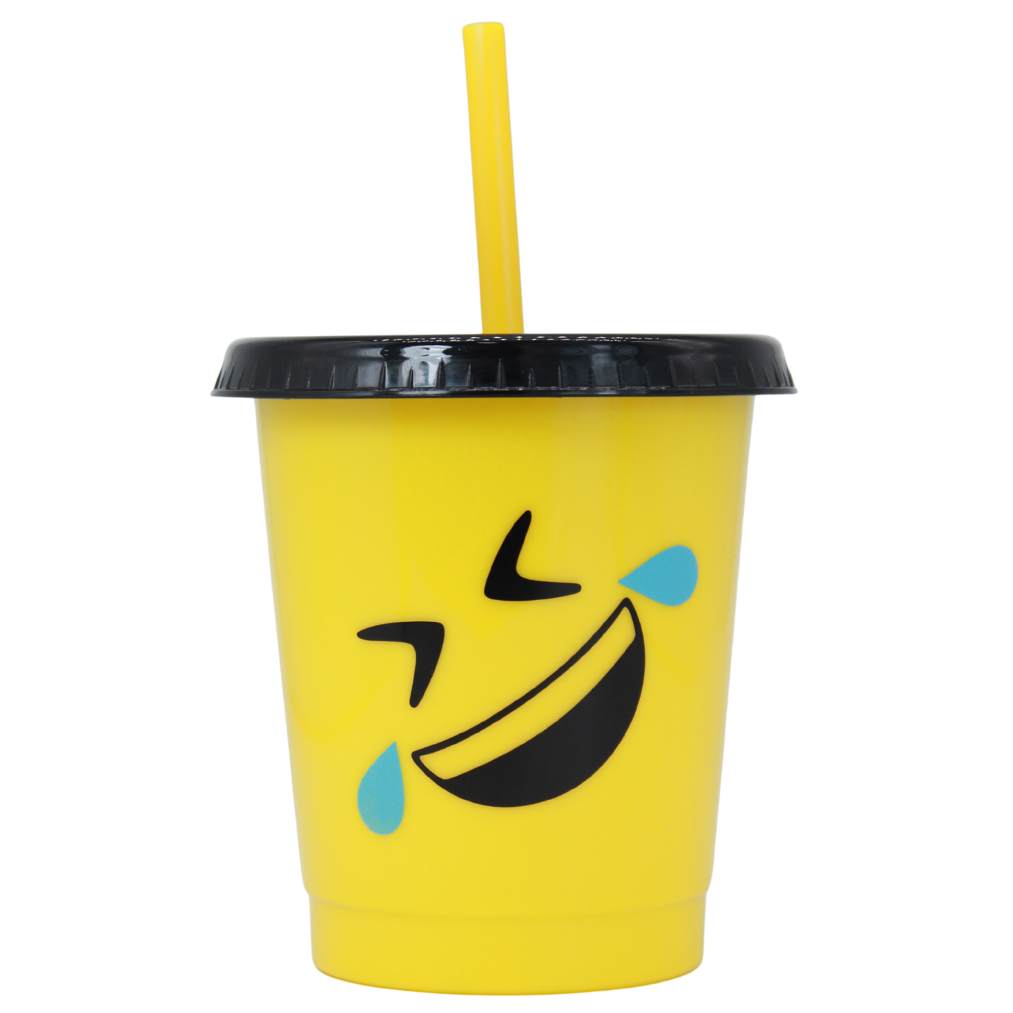 Vaso Fiesta Emoji 16oz con Tapa Negra y Popote Ideal para Fiestas y Expresión