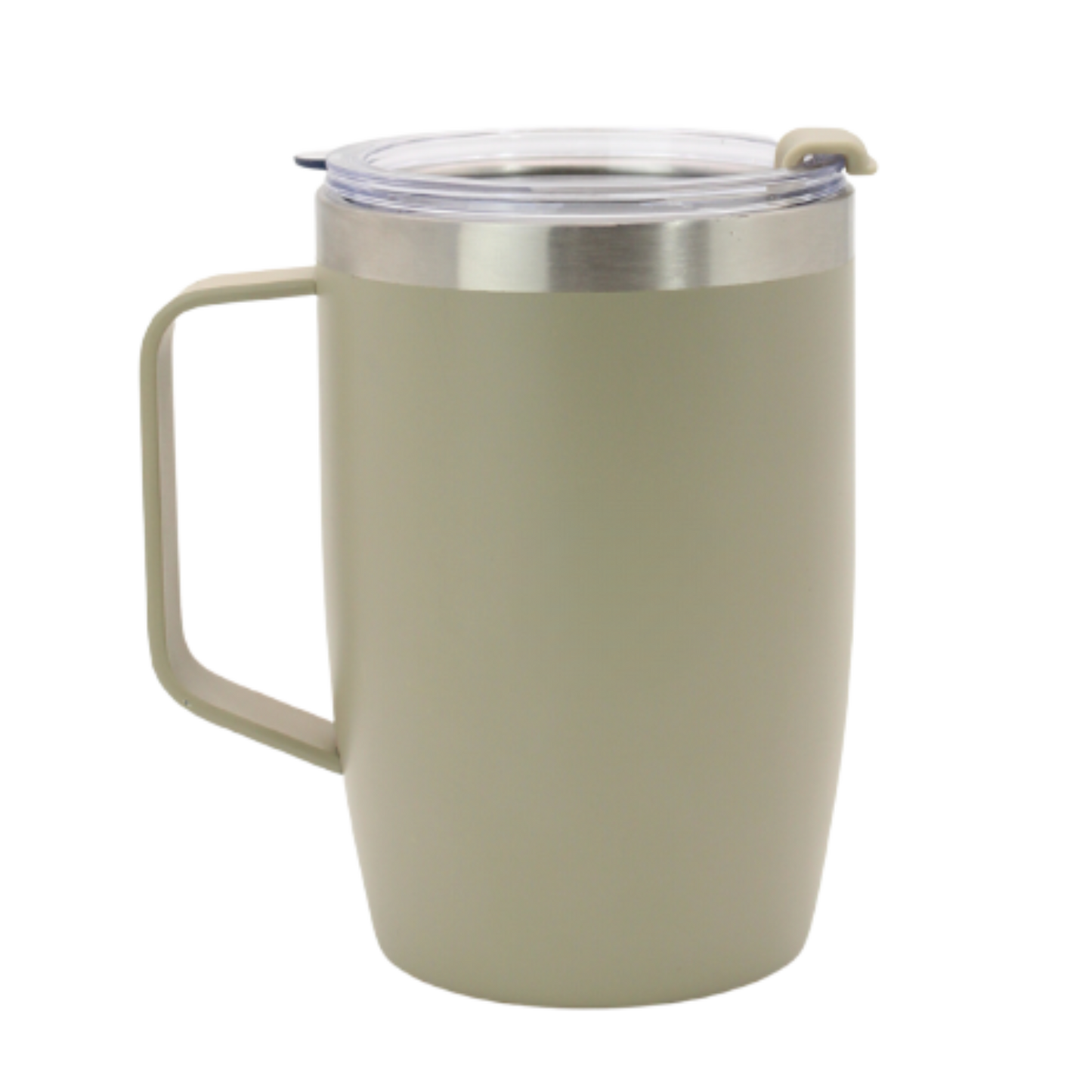 Vaso Taza Térmico de Acero Inoxidable con Asa y Tapa 5hrs Calor/12hrs Frío, Personalizable, Reutilizable