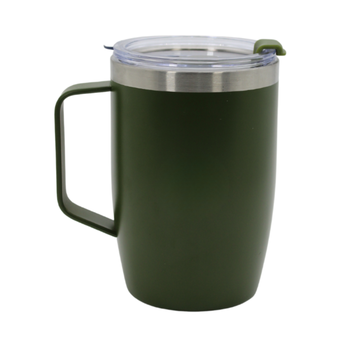 Vaso Taza Térmico de Acero Inoxidable con Asa y Tapa 5hrs Calor/12hrs Frío, Personalizable, Reutilizable