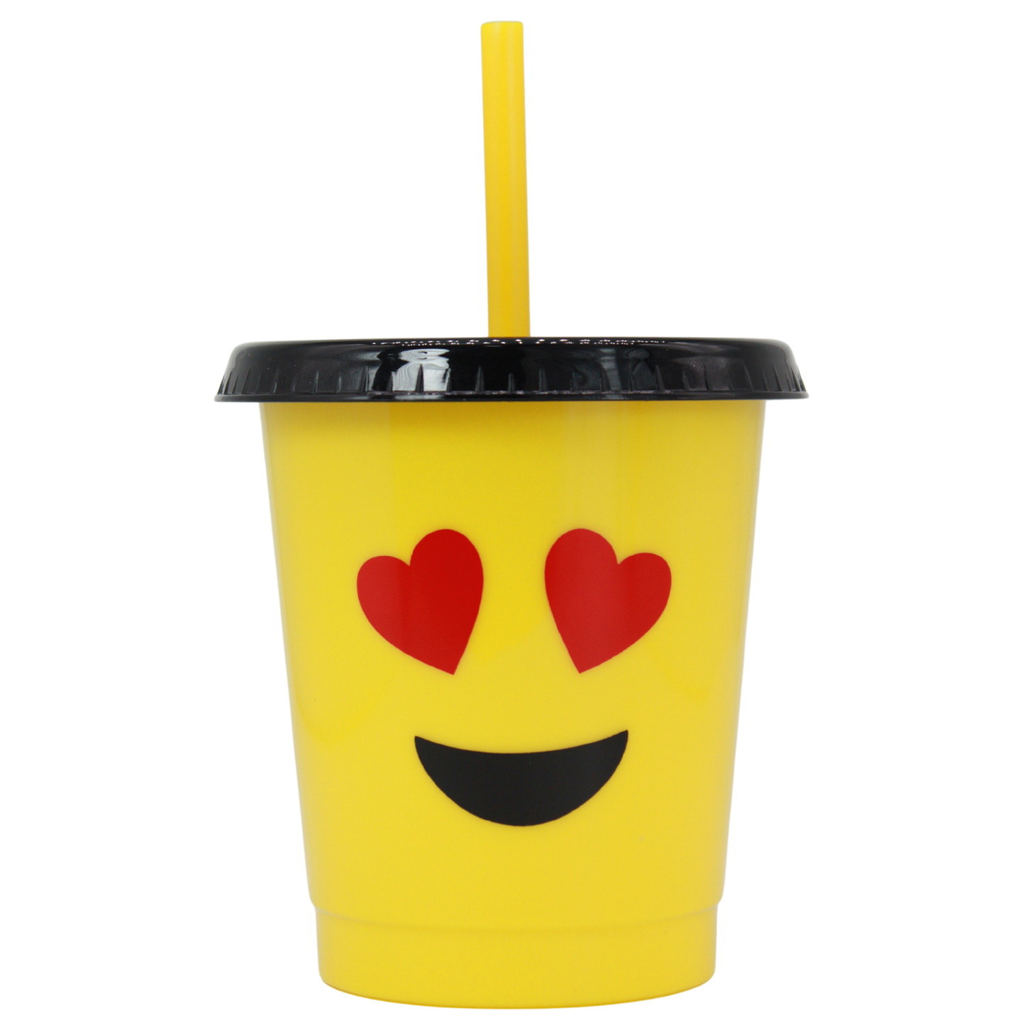 Vaso Fiesta Emoji 16oz con Tapa Negra y Popote Ideal para Fiestas y Expresión