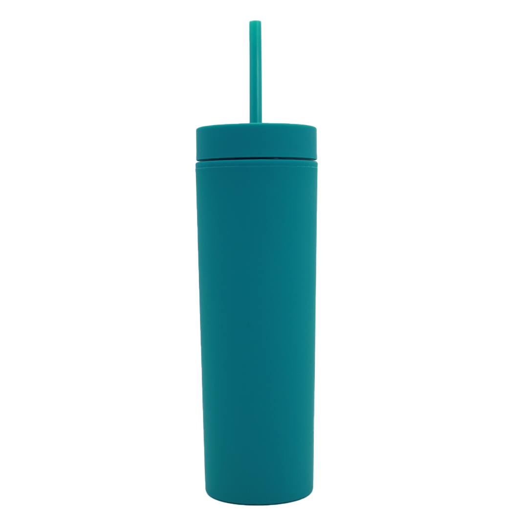 Vaso Acrílico Térmico 400ml Personalizable BPA Free, Reutilizable con Popote Colores Variados