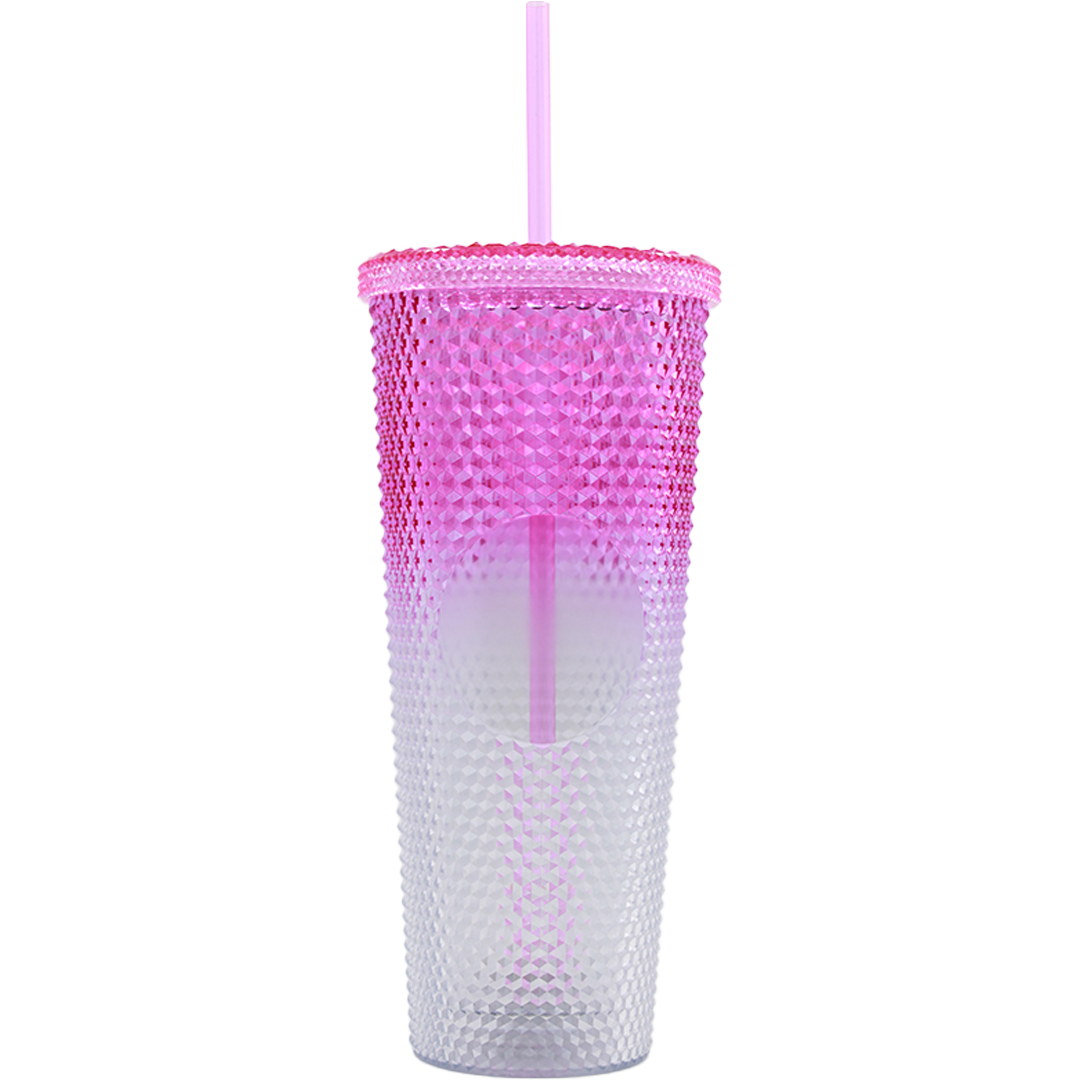 Vaso Acrílico Diamond 27oz con Doble Pared Luz LED para Bebidas Frías/Calientes