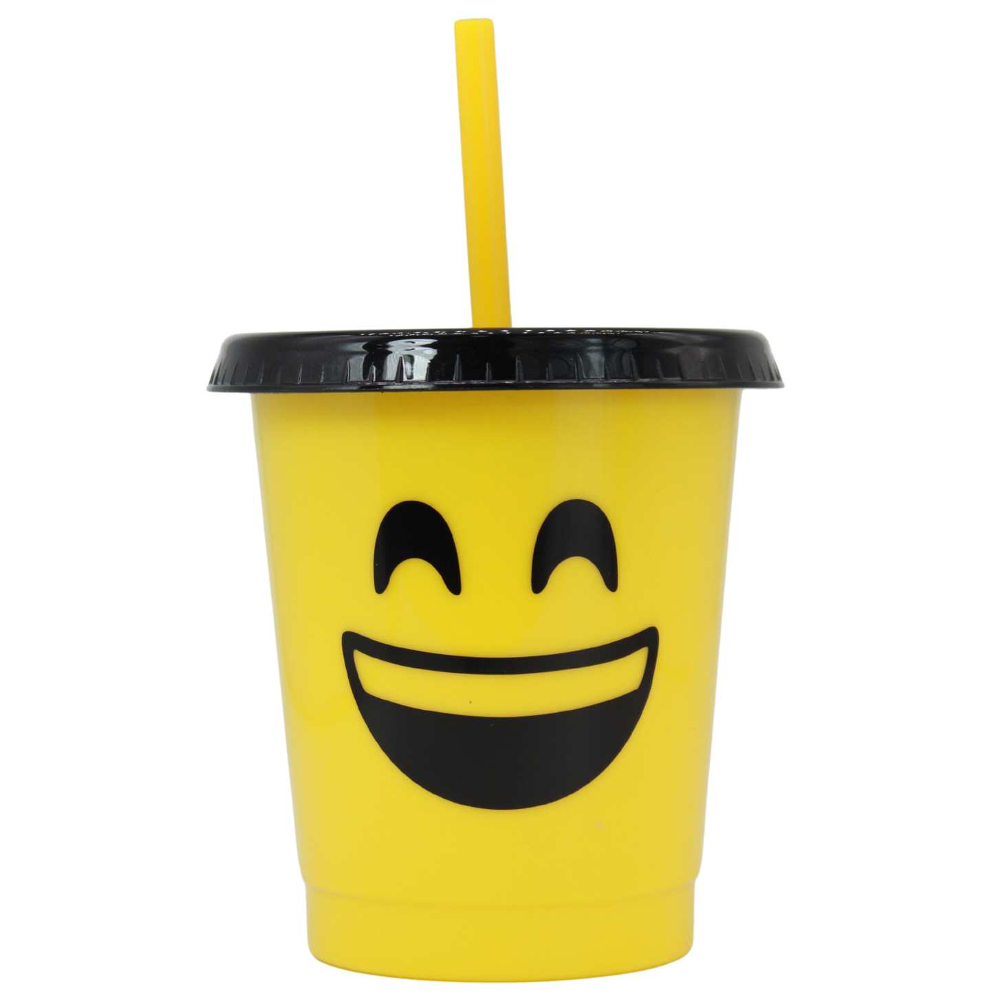 Vaso Fiesta Emoji 16oz con Tapa Negra y Popote Ideal para Fiestas y Expresión
