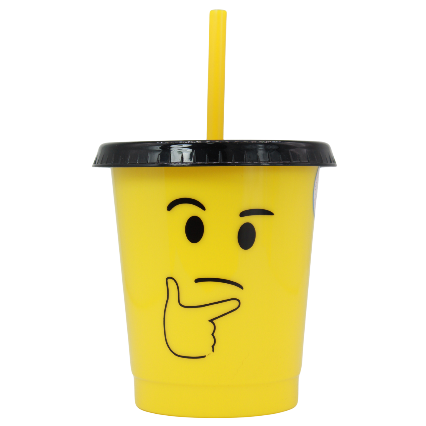 Vaso Fiesta Emoji 16oz con Tapa Negra y Popote Ideal para Fiestas y Expresión