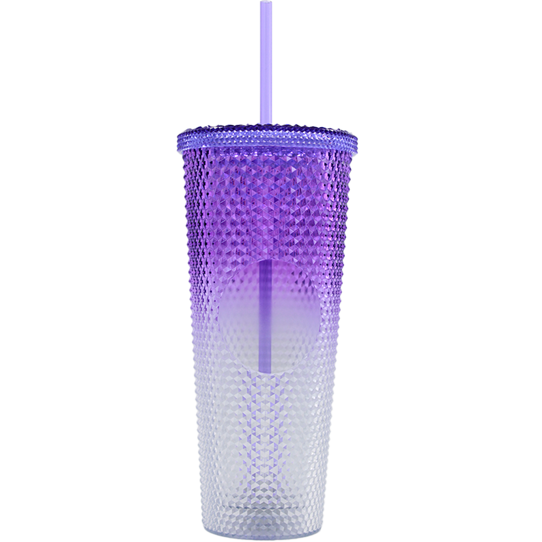 Vaso Acrílico Diamond 27oz con Doble Pared Luz LED para Bebidas Frías/Calientes