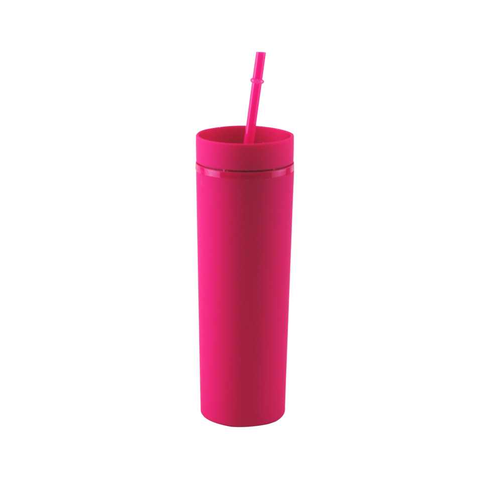 Vaso Acrílico Térmico 400ml Personalizable BPA Free, Reutilizable con Popote Colores Variados