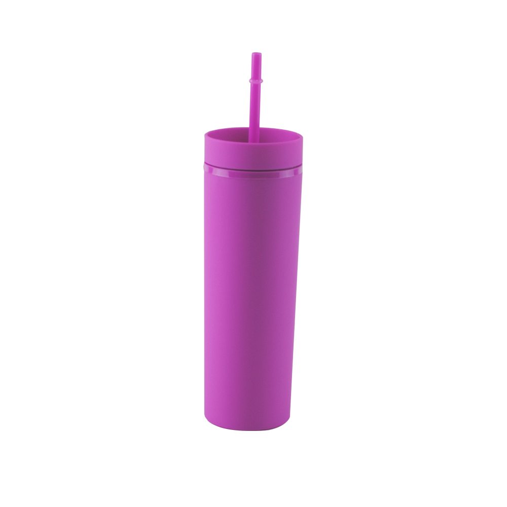 Vaso Acrílico Térmico 400ml Personalizable BPA Free, Reutilizable con Popote Colores Variados