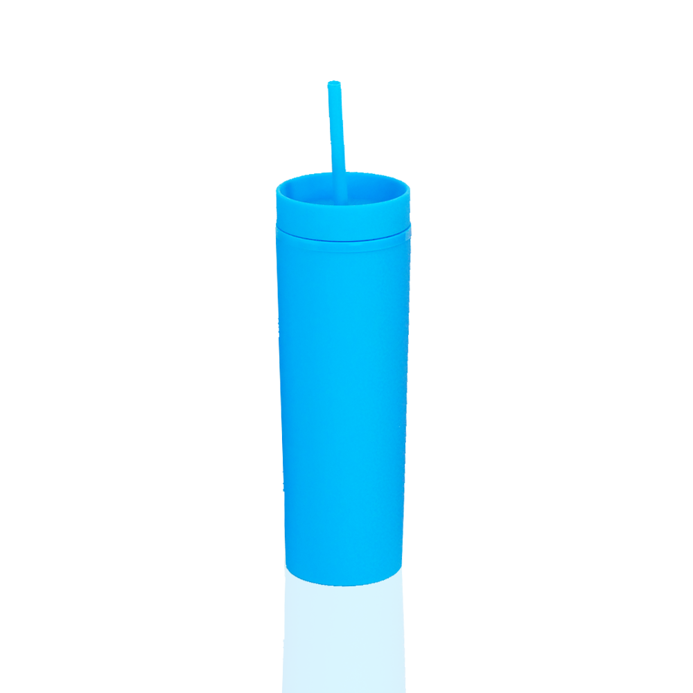 Vaso Acrílico Térmico 400ml Personalizable BPA Free, Reutilizable con Popote Colores Variados