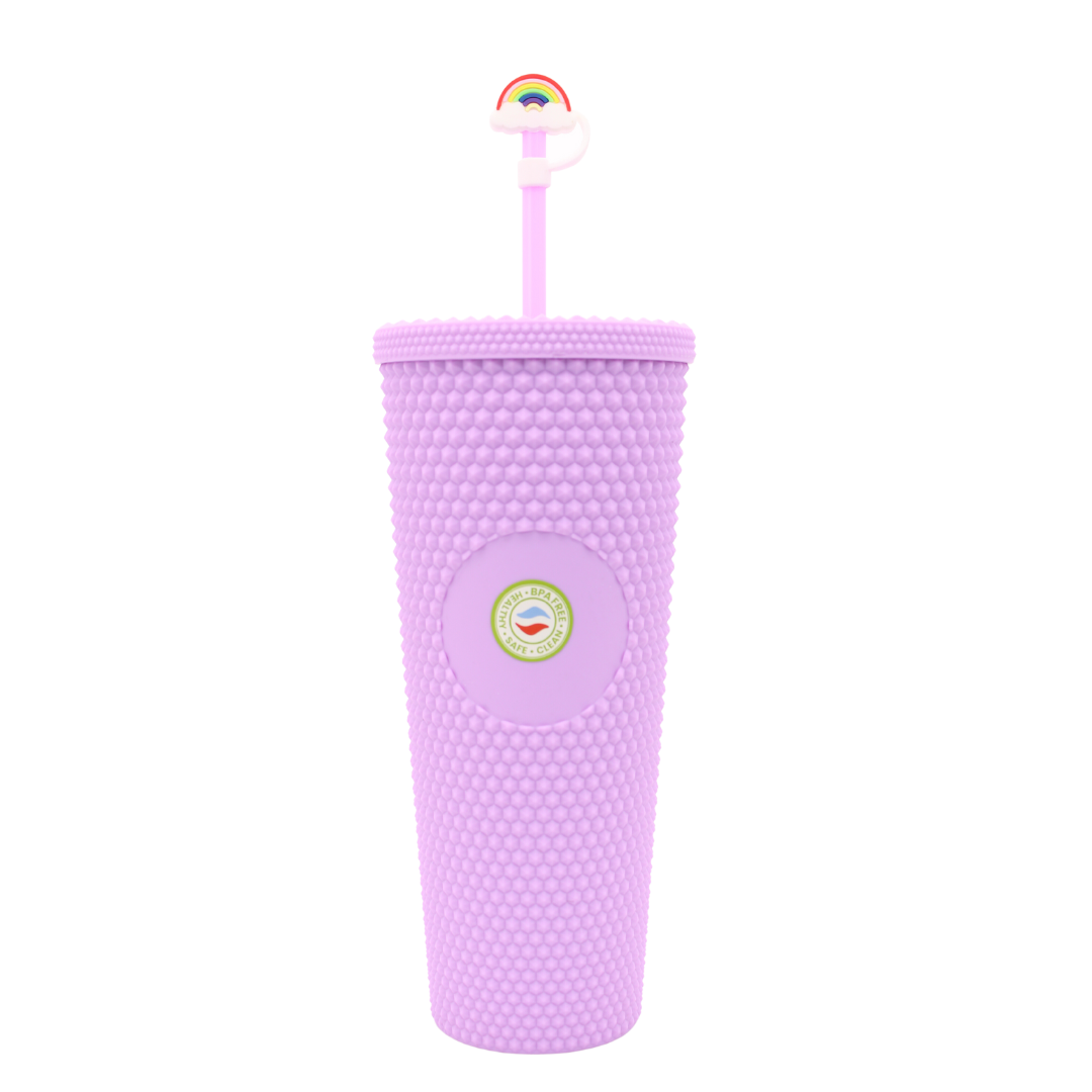 Vaso Térmico Acrílico 27oz Doble Pared (BPA Free) Mantiene Frío/Calor Popote & Tapa Colores Mate