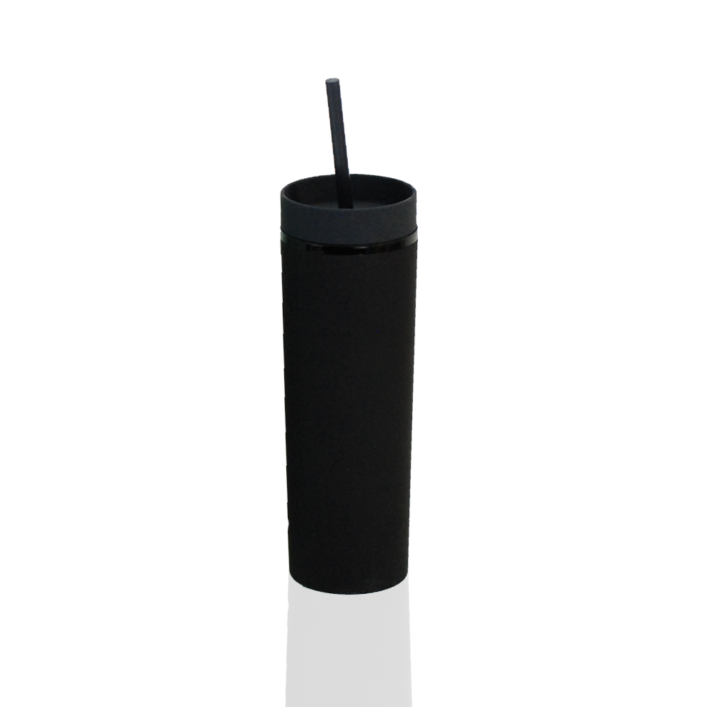 Vaso Acrílico Térmico 400ml Personalizable BPA Free, Reutilizable con Popote Colores Variados