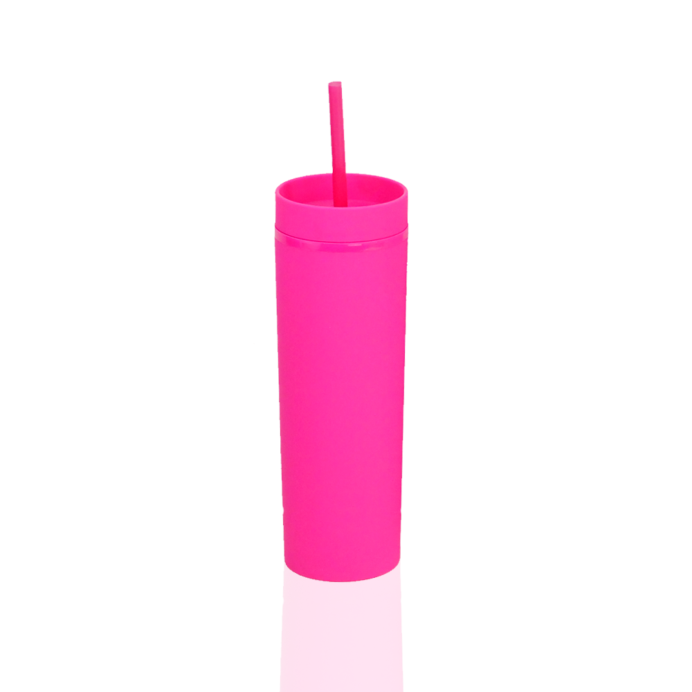 Vaso Acrílico Térmico 400ml Personalizable BPA Free, Reutilizable con Popote Colores Variados