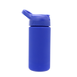 Blue reusable acrylic thermal bottle with flip-top straw lid, 16oz capacity.