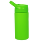 Bright green reusable acrylic thermal bottle with flip-top spout and textured screw cap.