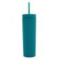 Teal acrylic thermal tumbler with matching lid and straw, 400ml, BPA free and reusable.
