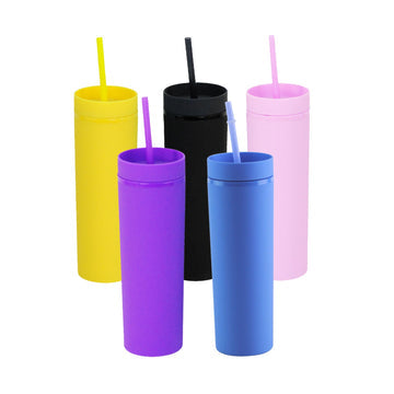 Vaso Acrílico Térmico 400ml Personalizable BPA Free, Reutilizable con Popote Colores Variados
