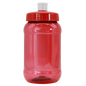 Red translucent 500ml plastic cup with spill-proof sippy lid for drinks.