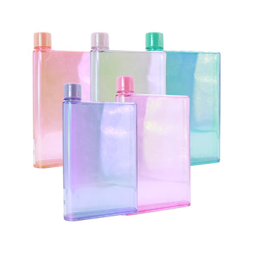 Botella Acrílica Rectangular Tornasol 16oz BPA Free Personalizable Reutilizable Varios Colores