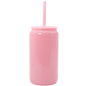 Matte pink crystal 550ml tumbler with matching rigid straw and lid.