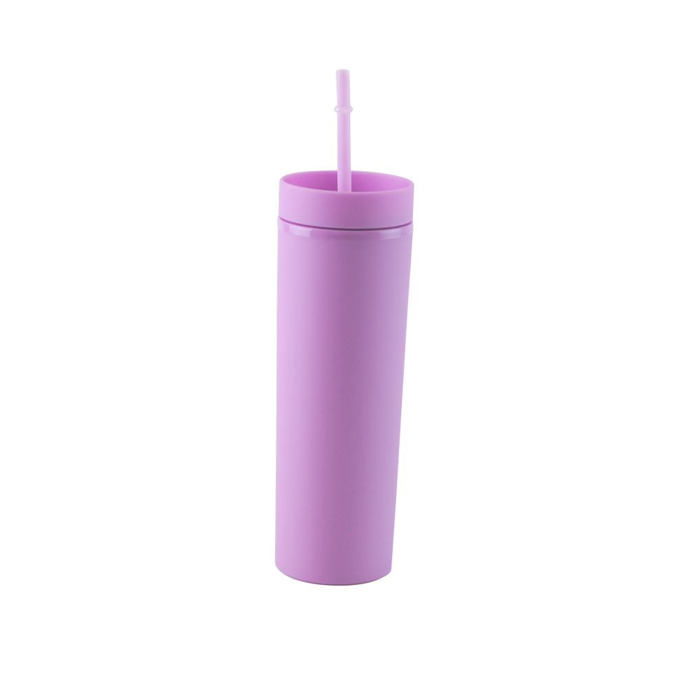 Vaso Acrílico Térmico 400ml Personalizable BPA Free, Reutilizable con Popote Colores Variados