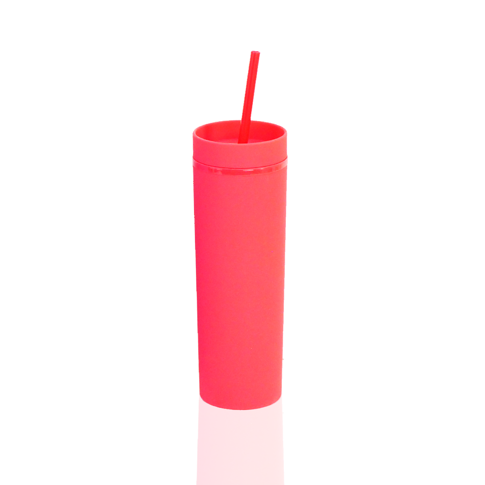 Vaso Acrílico Térmico 400ml Personalizable BPA Free, Reutilizable con Popote Colores Variados