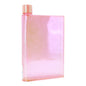 Rectangular translucent pink iridescent acrylic bottle with screw-on cap, 16oz capacity.