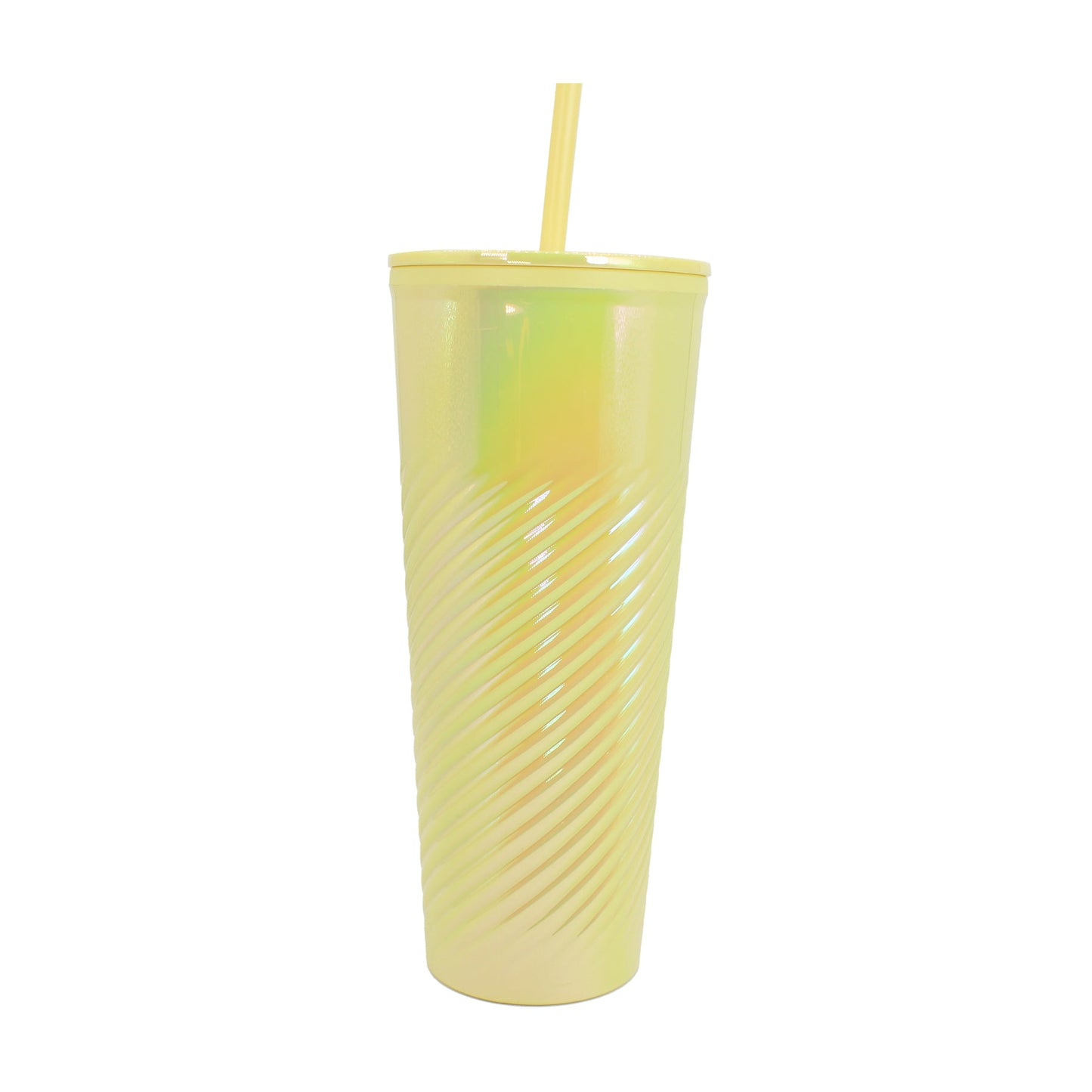 Vaso Acrílico Tornasol 25oz Doble Pared, Tapa, Popote, Reutilizable Frío 4hrs / Calor 1hr