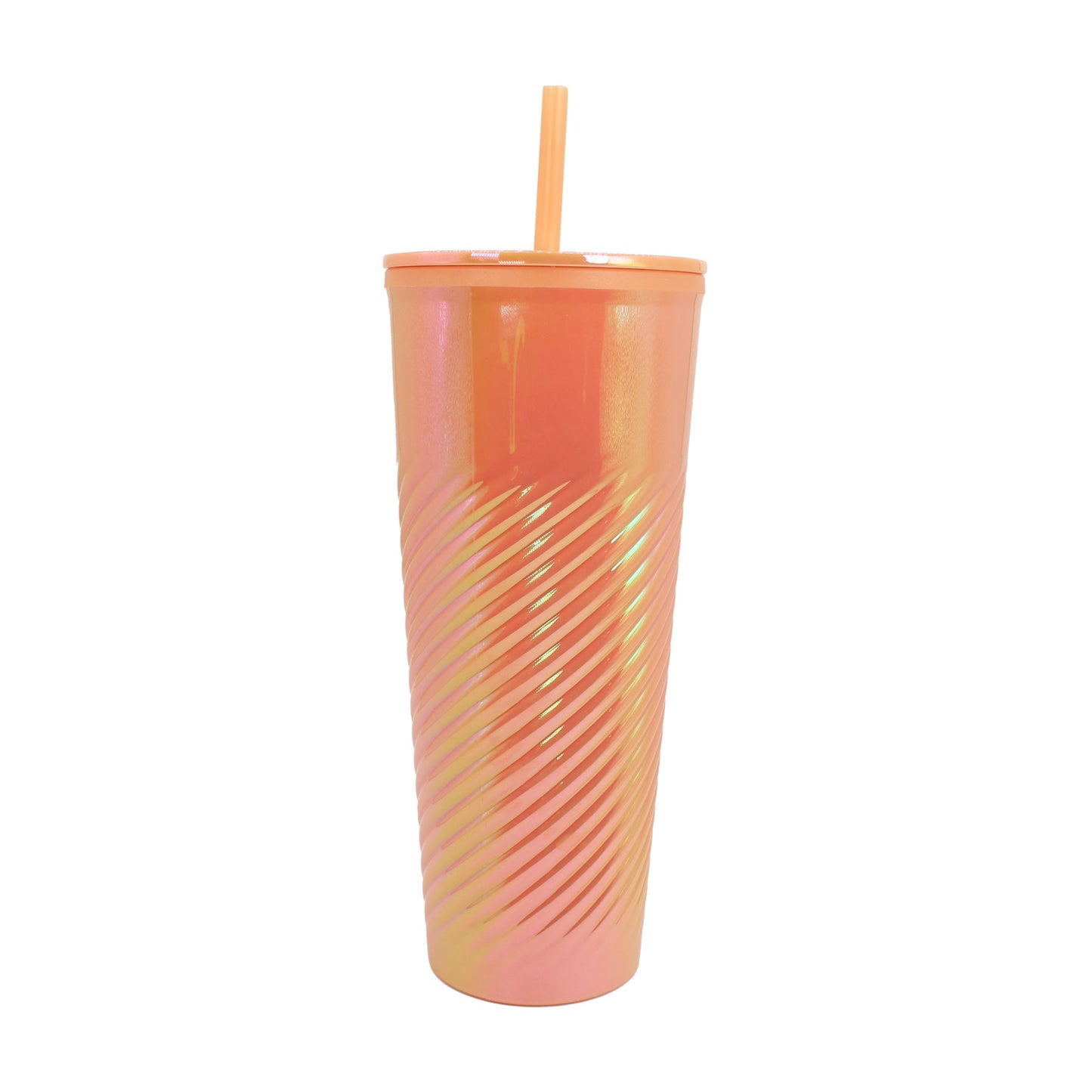 Vaso Acrílico Tornasol 25oz Doble Pared, Tapa, Popote, Reutilizable Frío 4hrs / Calor 1hr