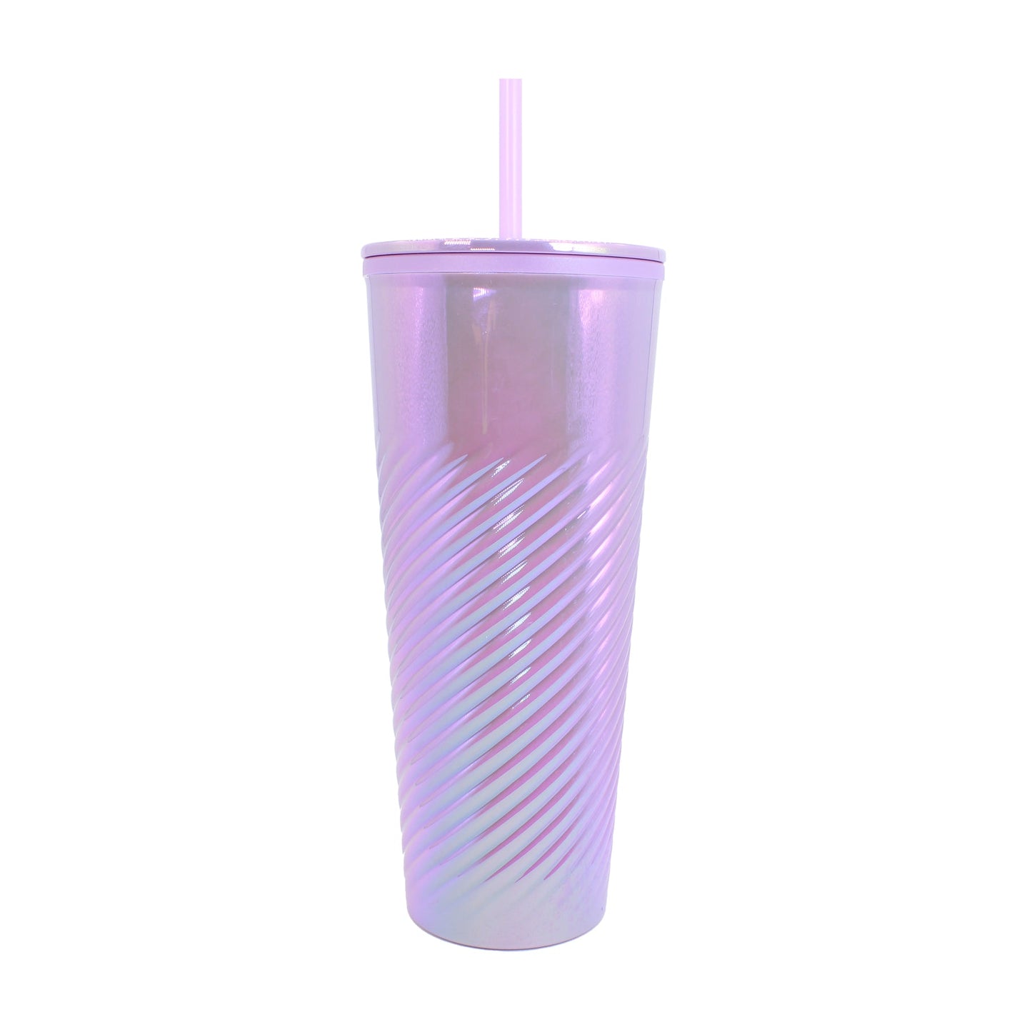 Vaso Acrílico Tornasol 25oz Doble Pared, Tapa, Popote, Reutilizable Frío 4hrs / Calor 1hr