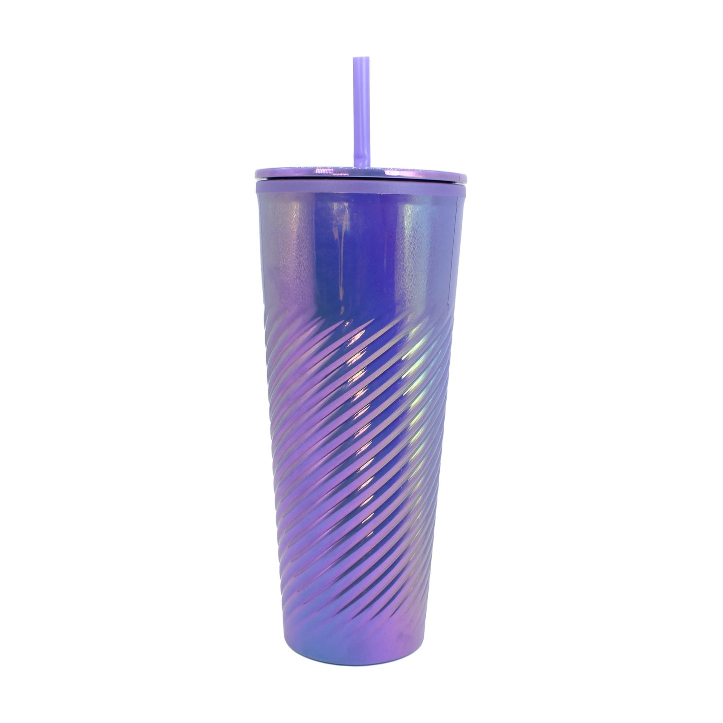 Vaso Acrílico Tornasol 25oz Doble Pared, Tapa, Popote, Reutilizable Frío 4hrs / Calor 1hr
