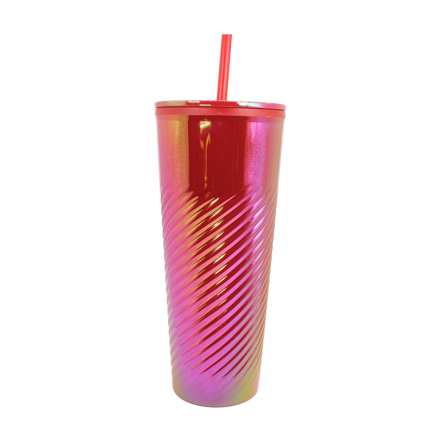 Vaso Acrílico Tornasol 25oz Doble Pared, Tapa, Popote, Reutilizable Frío 4hrs / Calor 1hr
