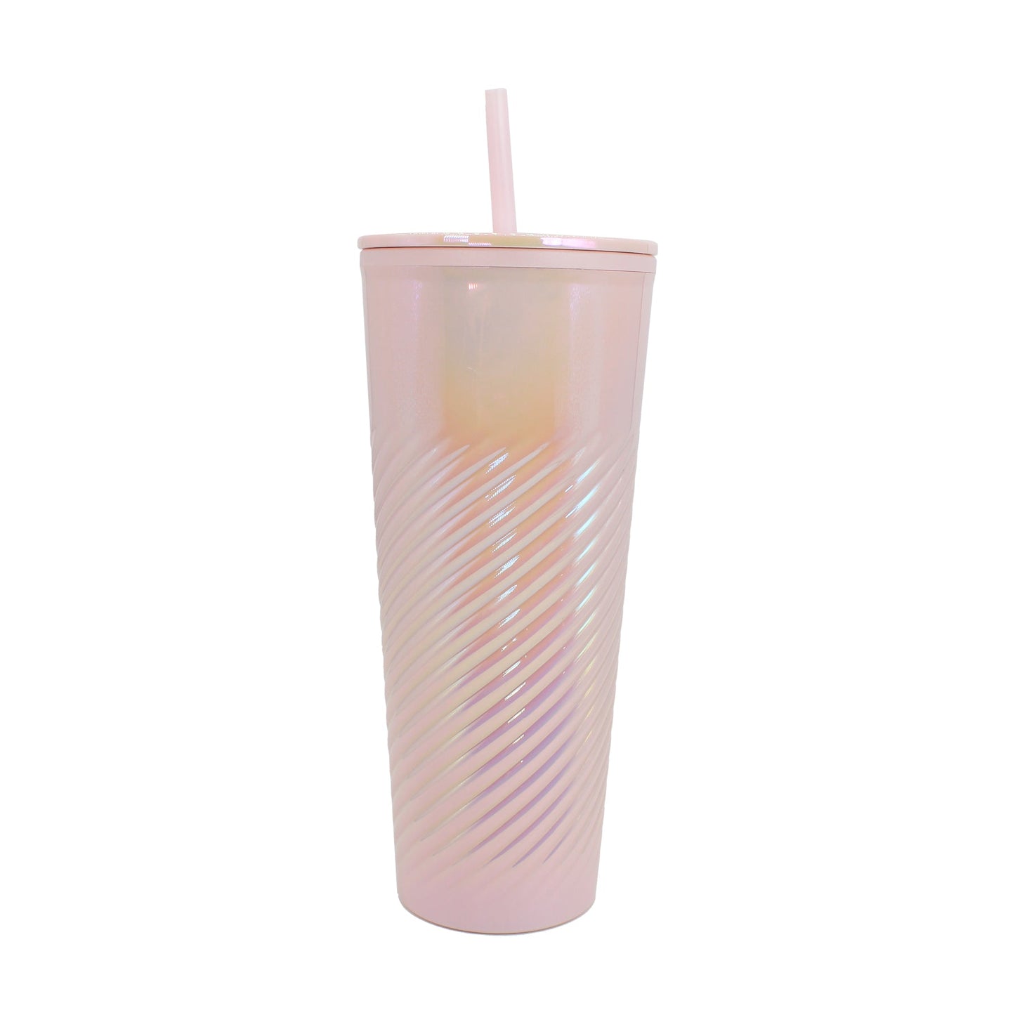 Vaso Acrílico Tornasol 25oz Doble Pared, Tapa, Popote, Reutilizable Frío 4hrs / Calor 1hr