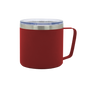 Matte red 20oz stainless steel thermal mug with double wall and clear lid.
